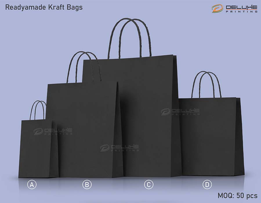 Kraft Bags Black Printing Oman