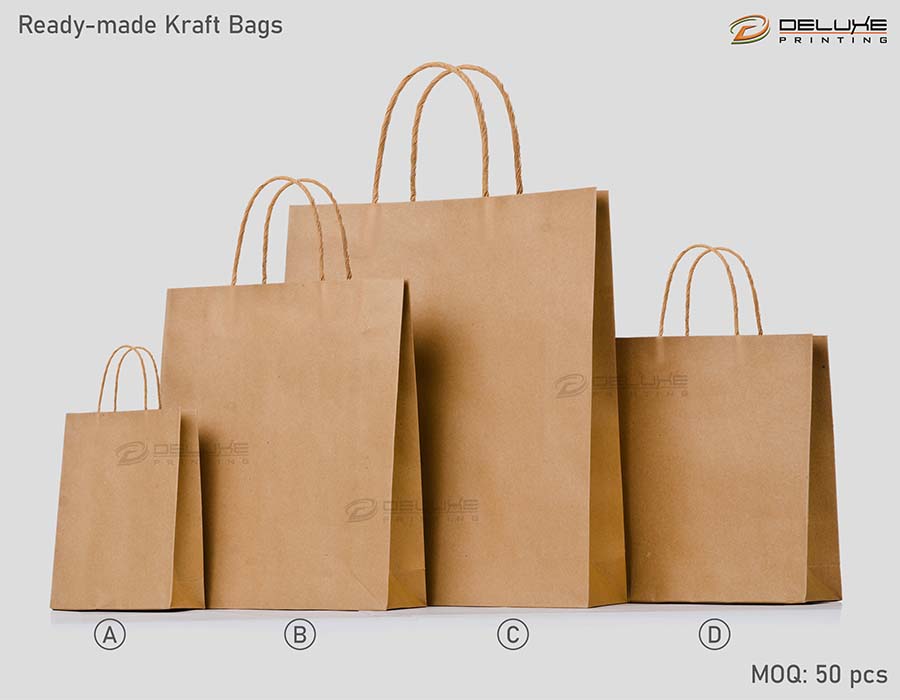 Kraft Bags Brown Printing Oman