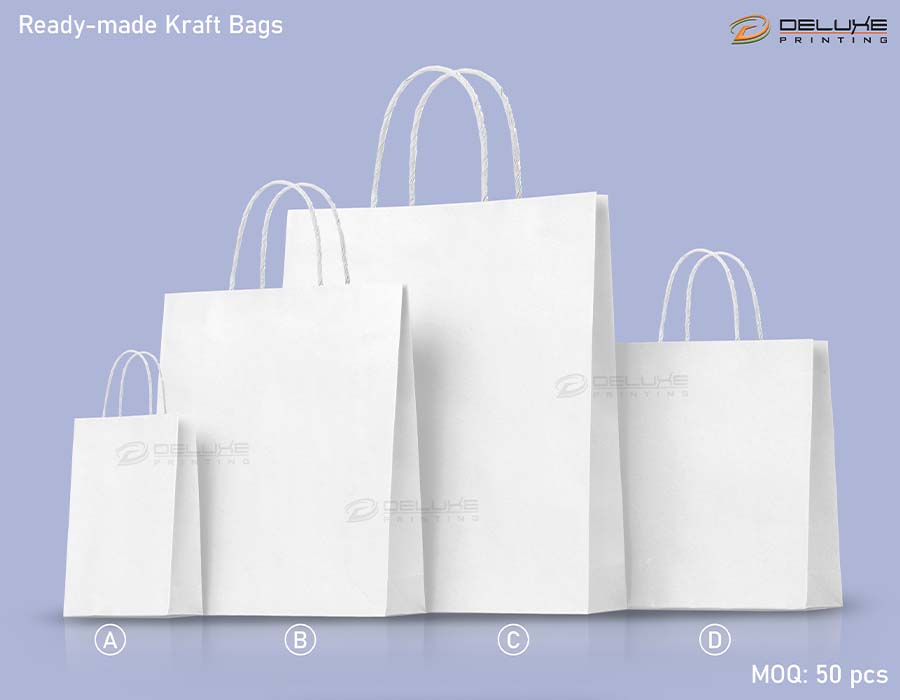 Kraft Bags White Printing Oman